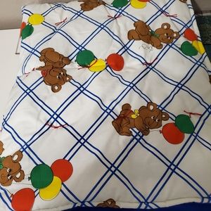 Vintage 80's That's our Baby Blanket Bear w/ Balloons 40” X 32”